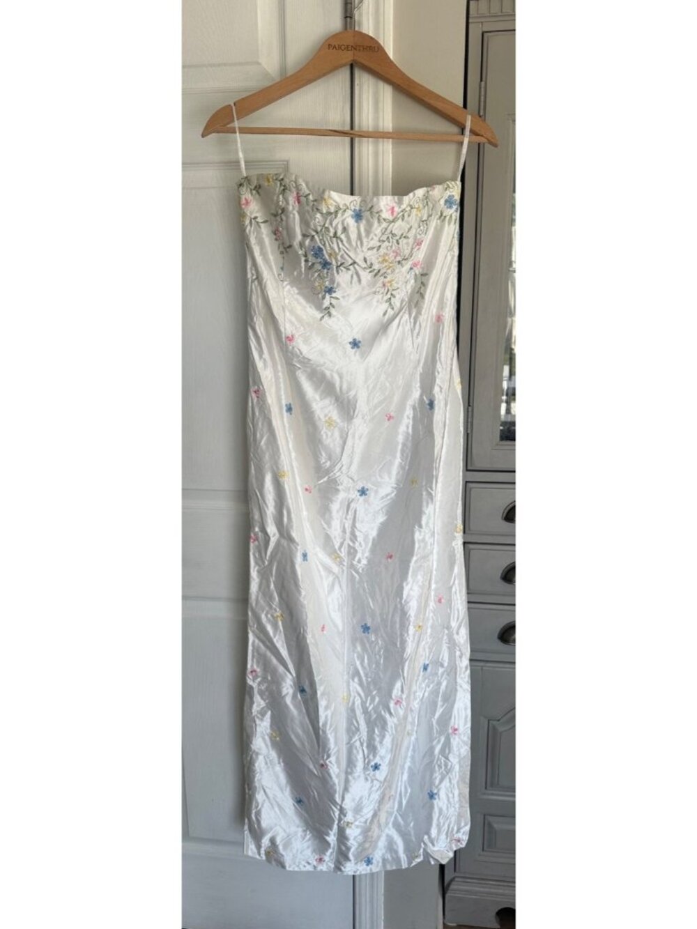 Jessica McClintock Gunne Sax SZ 13 Strapless Floral Embroidered Dress Homecoming - Picture 2 of 8